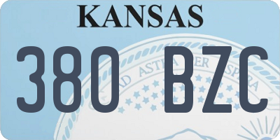 KS license plate 380BZC