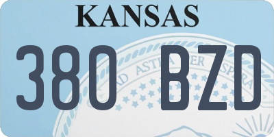 KS license plate 380BZD