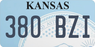 KS license plate 380BZI