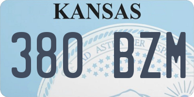 KS license plate 380BZM