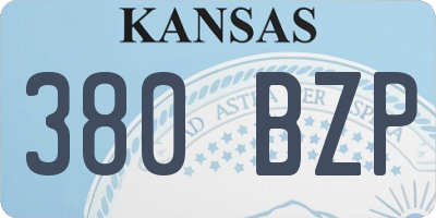 KS license plate 380BZP