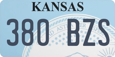 KS license plate 380BZS