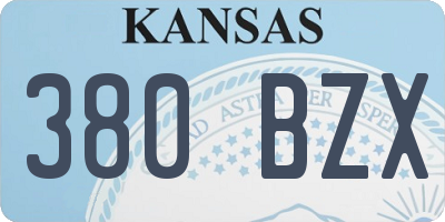 KS license plate 380BZX