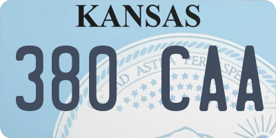 KS license plate 380CAA