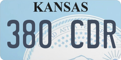 KS license plate 380CDR