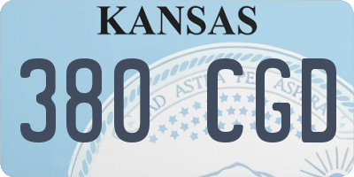 KS license plate 380CGD