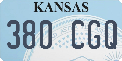 KS license plate 380CGQ