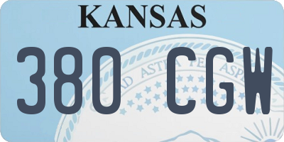 KS license plate 380CGW