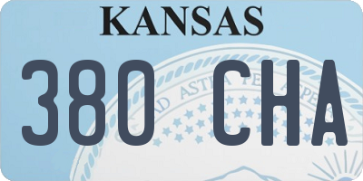 KS license plate 380CHA