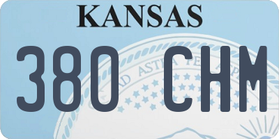 KS license plate 380CHM