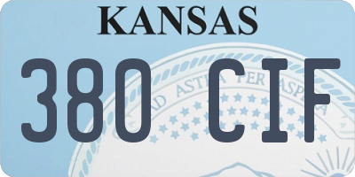 KS license plate 380CIF