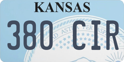 KS license plate 380CIR