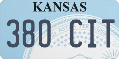 KS license plate 380CIT