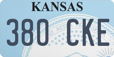 KS license plate 380CKE