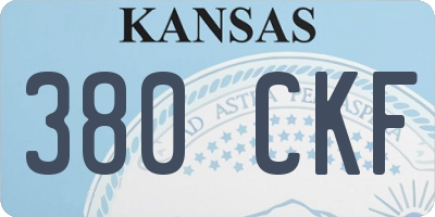 KS license plate 380CKF