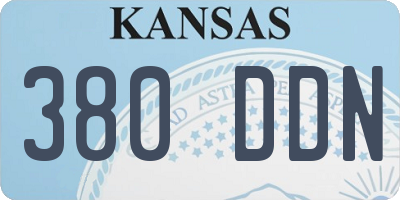 KS license plate 380DDN