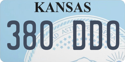 KS license plate 380DDO