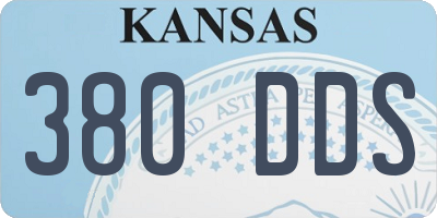 KS license plate 380DDS