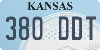 KS license plate 380DDT