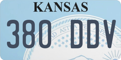 KS license plate 380DDV