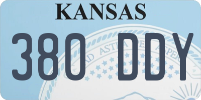KS license plate 380DDY