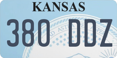 KS license plate 380DDZ