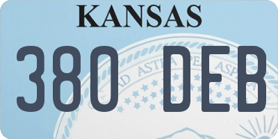 KS license plate 380DEB