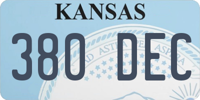 KS license plate 380DEC