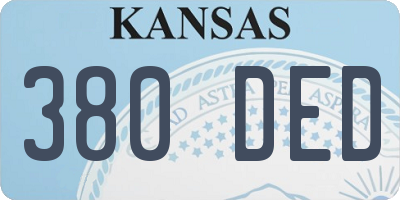 KS license plate 380DED