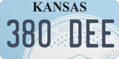 KS license plate 380DEE