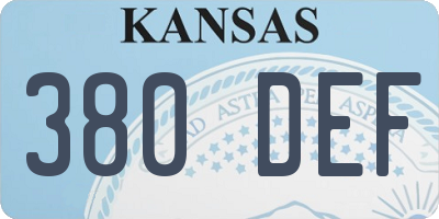 KS license plate 380DEF