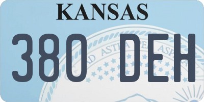 KS license plate 380DEH
