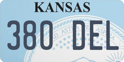 KS license plate 380DEL