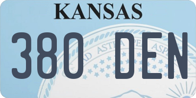 KS license plate 380DEN
