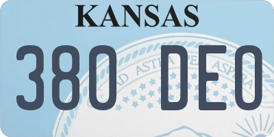 KS license plate 380DEO