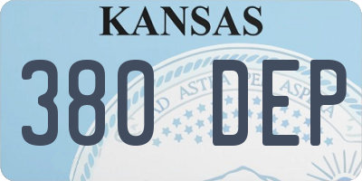 KS license plate 380DEP