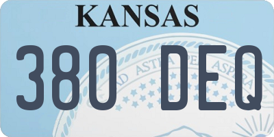 KS license plate 380DEQ