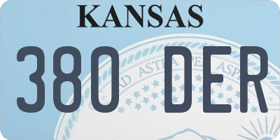 KS license plate 380DER