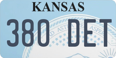KS license plate 380DET