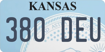 KS license plate 380DEU