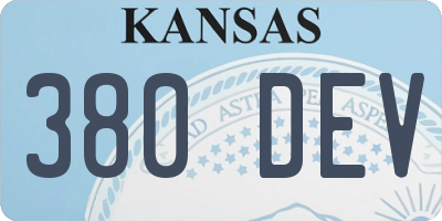 KS license plate 380DEV