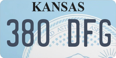 KS license plate 380DFG