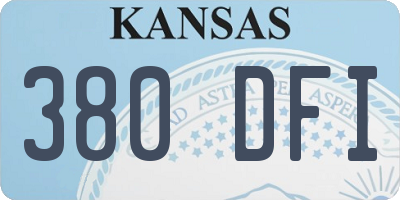 KS license plate 380DFI