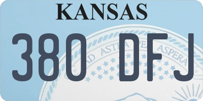 KS license plate 380DFJ