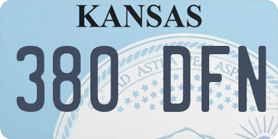 KS license plate 380DFN