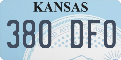 KS license plate 380DFO