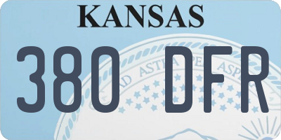 KS license plate 380DFR