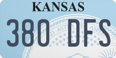 KS license plate 380DFS
