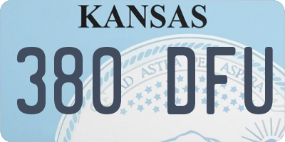 KS license plate 380DFU