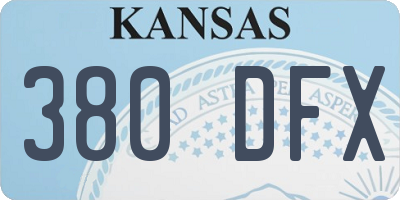 KS license plate 380DFX